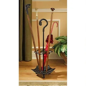 Victorian Style Foundry Cast Iron Walking Stick Holder