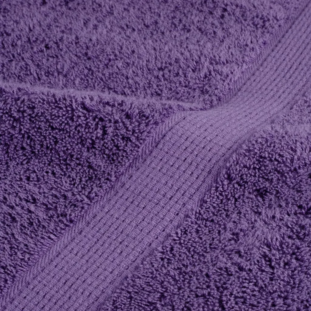 vidaXL 6 Piece Premium Towel Set SOLUND Purple 600 gsm - Soft & Absorbent 100% Cotton Towels