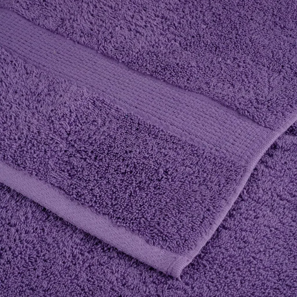 vidaXL 6 Piece Premium Towel Set SOLUND Purple 600 gsm - Soft & Absorbent 100% Cotton Towels