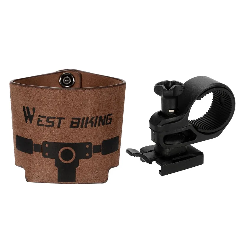 Vintage Cowhide Bicycle Bottle Holder Coffee Cup Holder Tea Cup Holder Bicycle Bracket Scooter Bottle Cage Holder