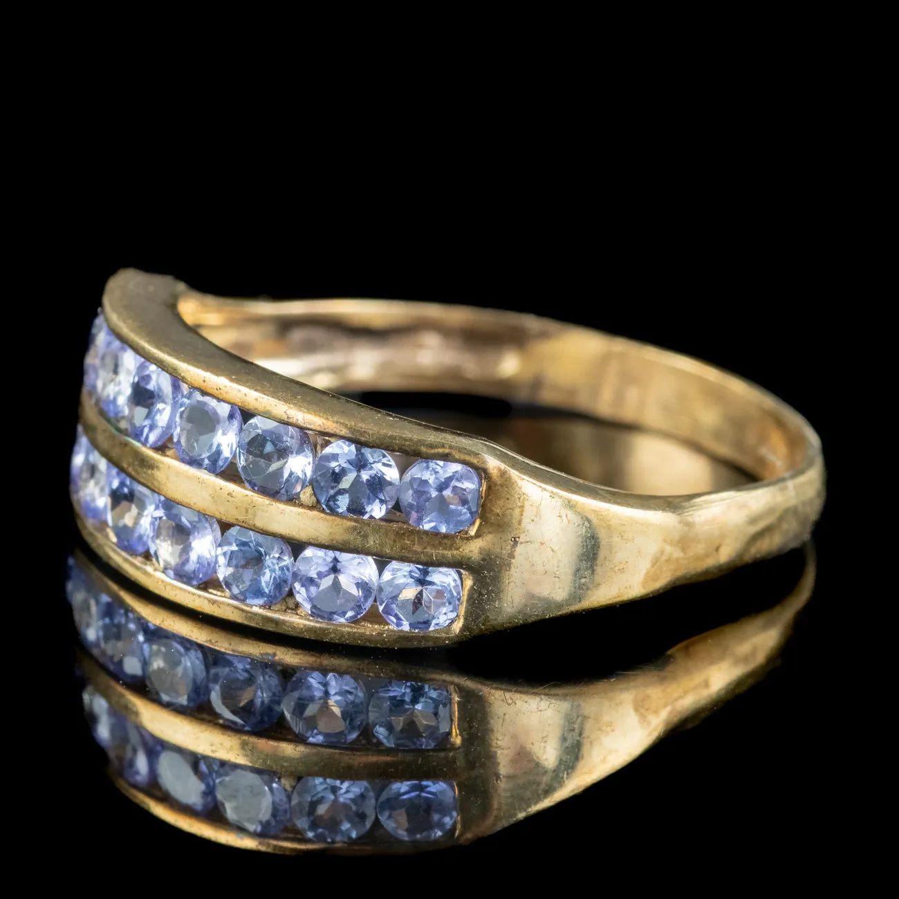 Vintage Double Row Iolite Ring 0.96ct Total
