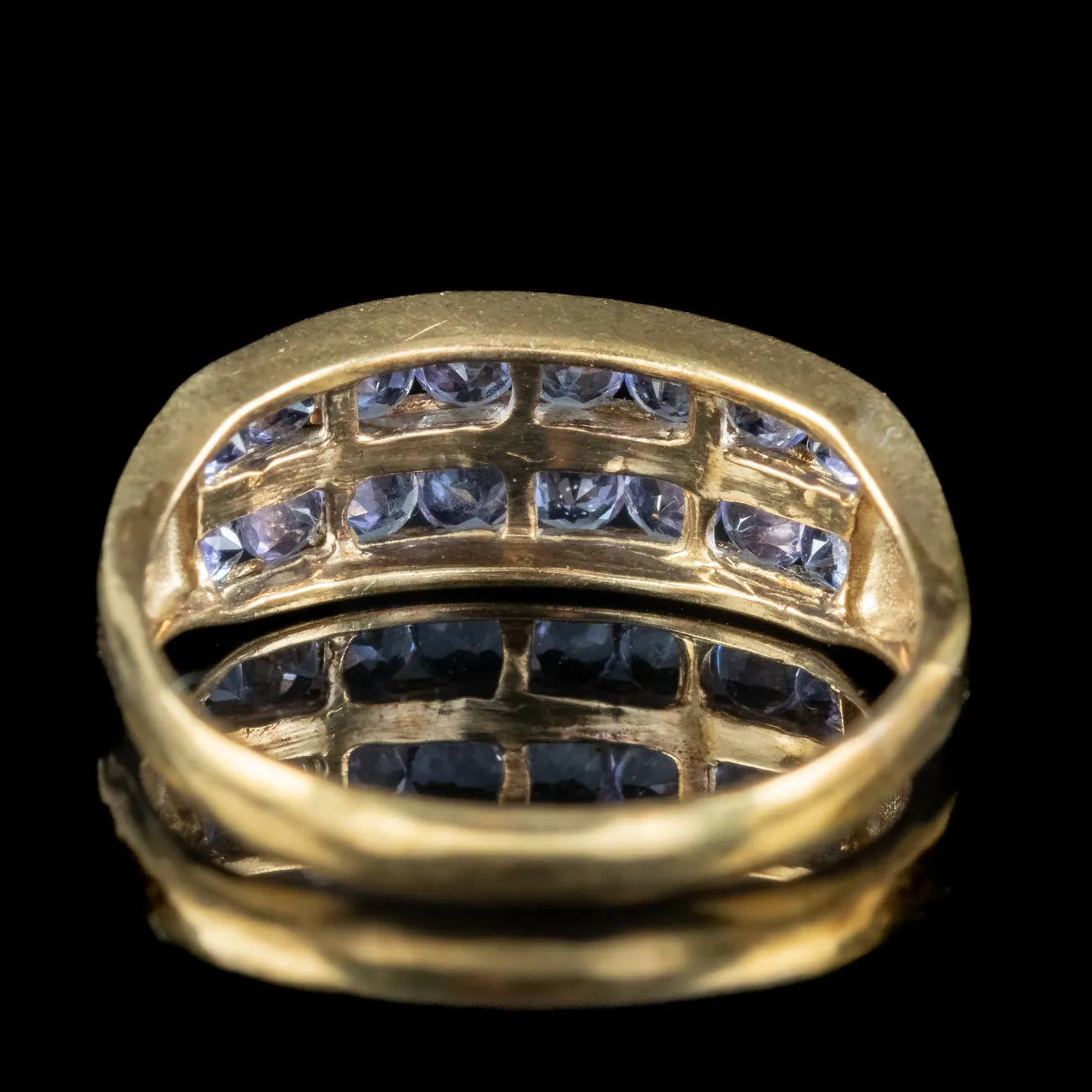 Vintage Double Row Iolite Ring 0.96ct Total