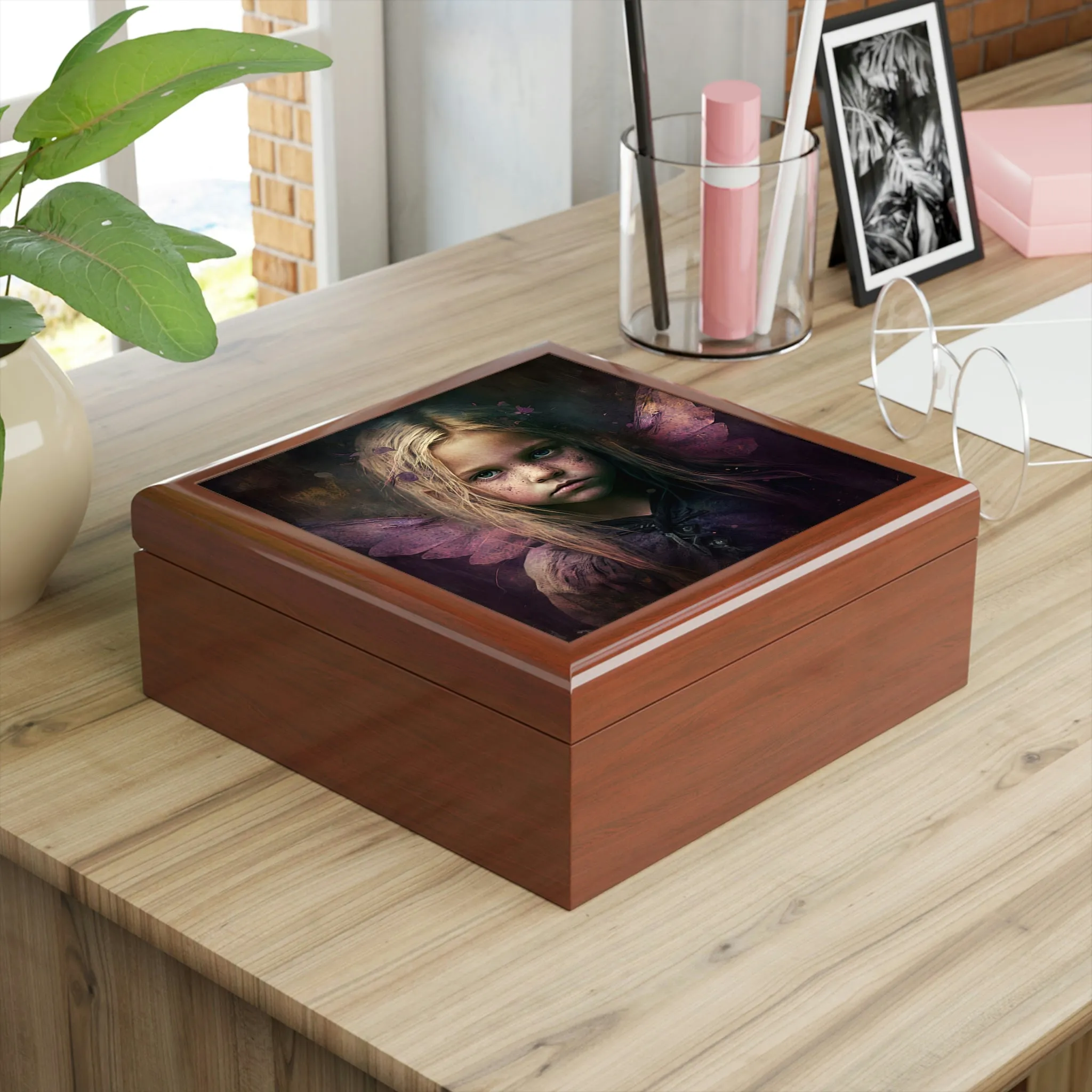 Vintage Fairy - Wood Nymph Wooden Keepsake Jewelry Box