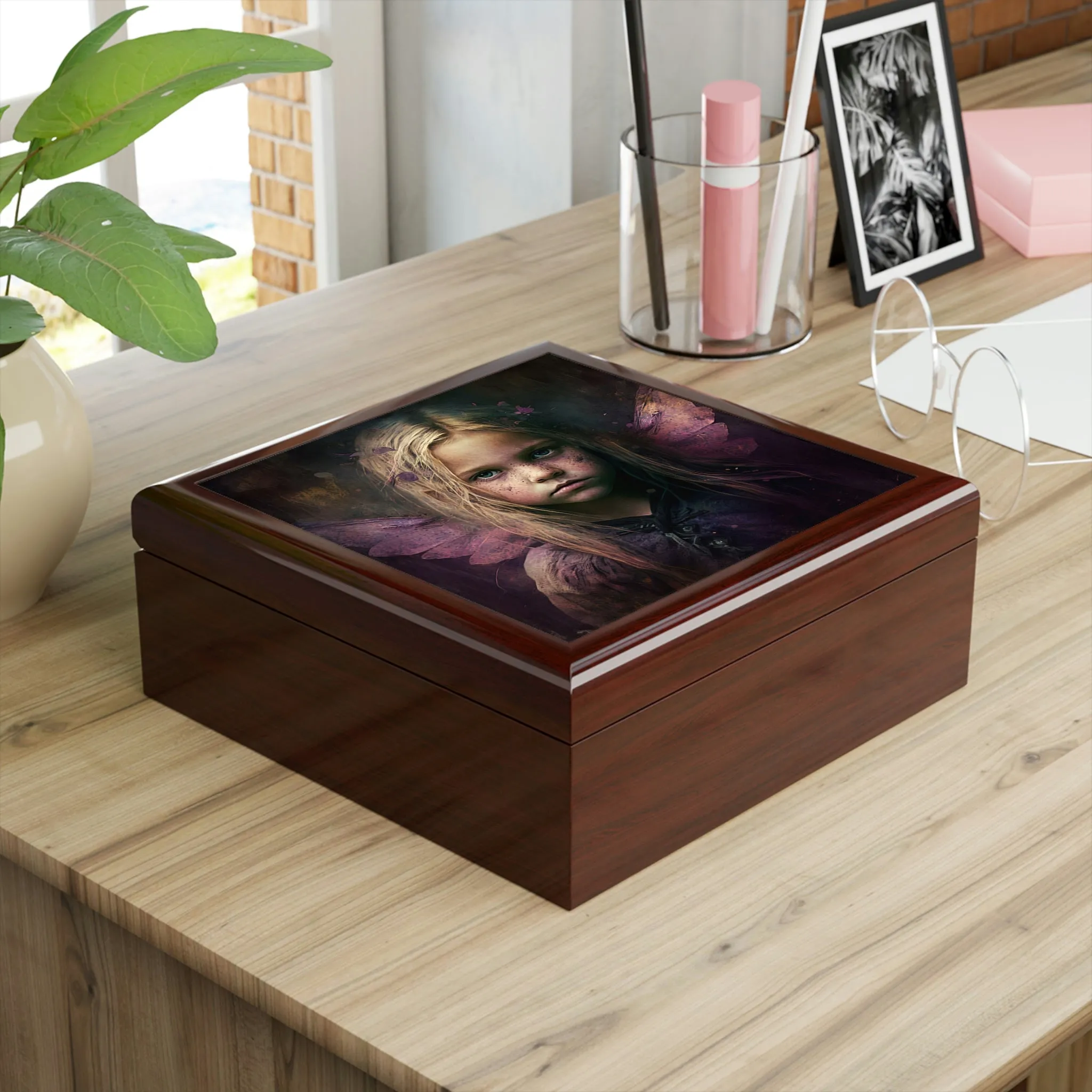 Vintage Fairy - Wood Nymph Wooden Keepsake Jewelry Box