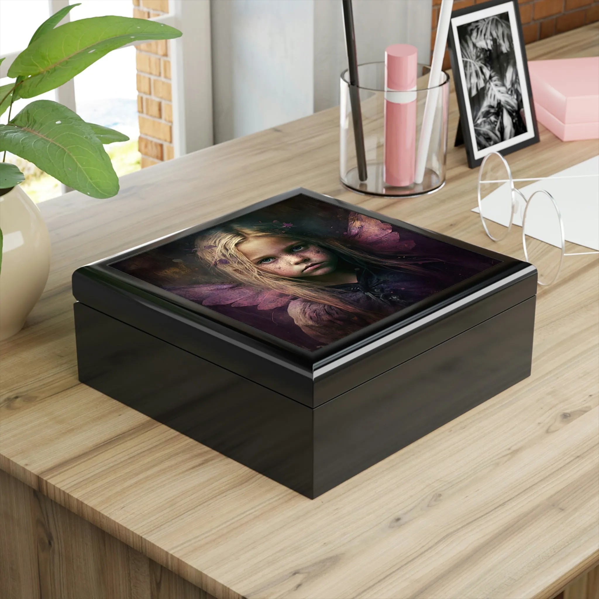 Vintage Fairy - Wood Nymph Wooden Keepsake Jewelry Box