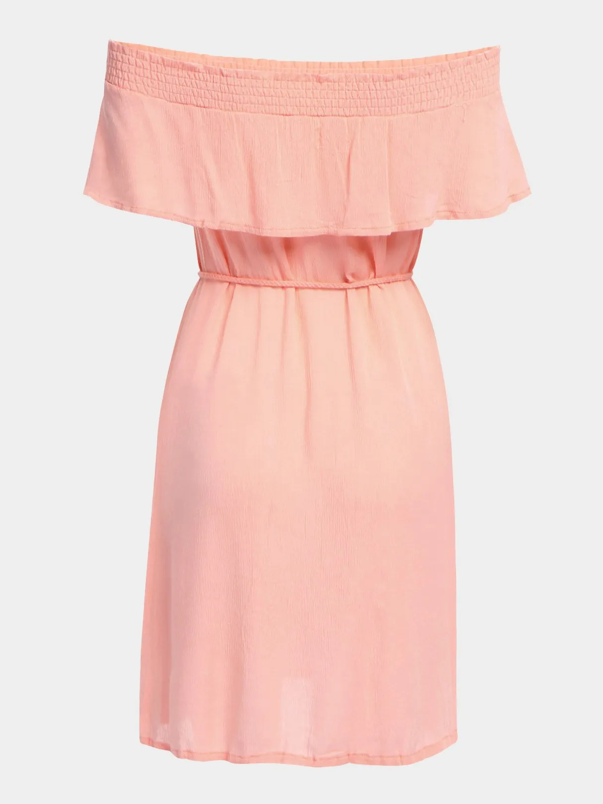Wholesale Pink Bateau Off The Shoulder Sleeveless Belt Mini Dress