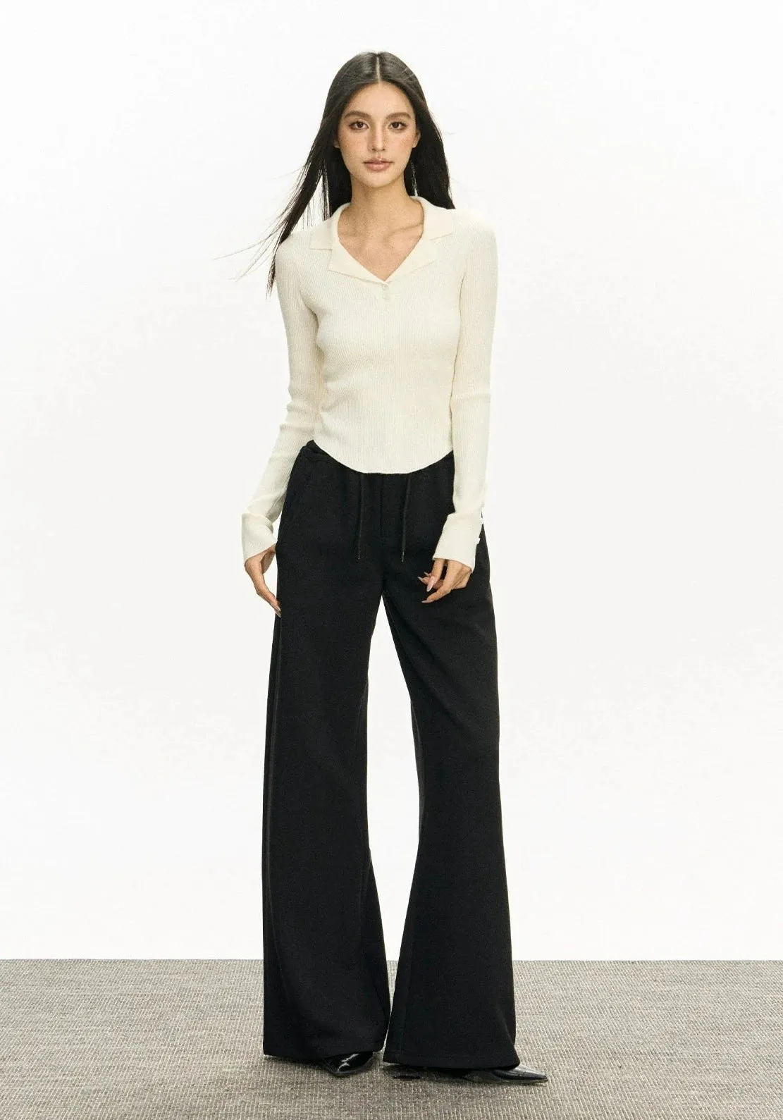 Wide-Leg Semi-Flare Sweatpant Joggers