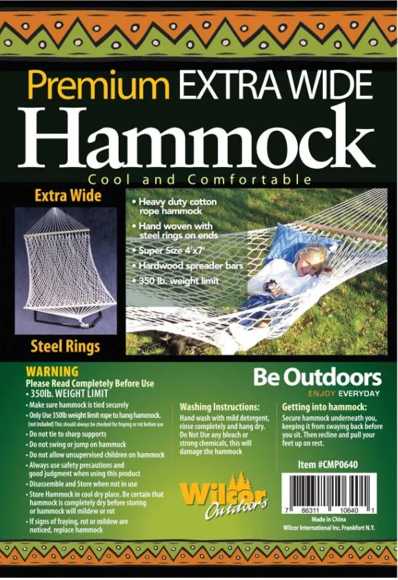 Wilcor - Cotton Deluxe Hammock