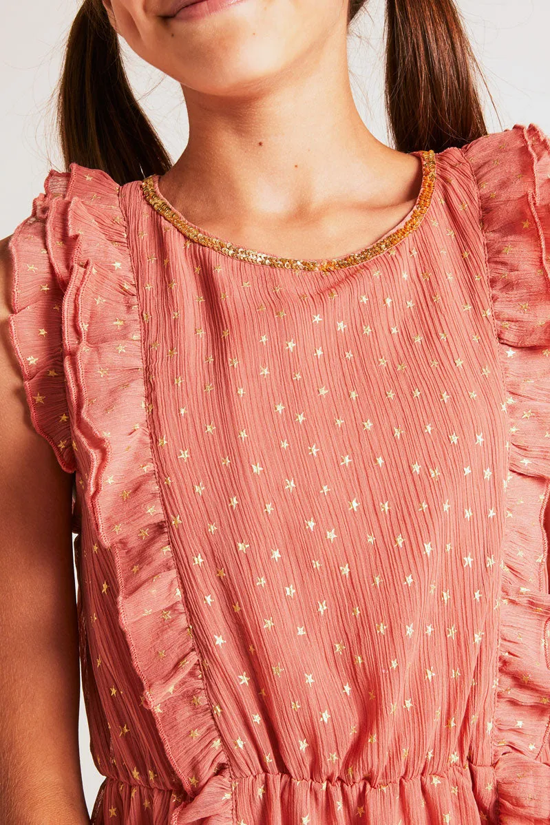 Wild & Gorgeous Danube Girls Dress - Dusty Pink (Size 2/3 left)