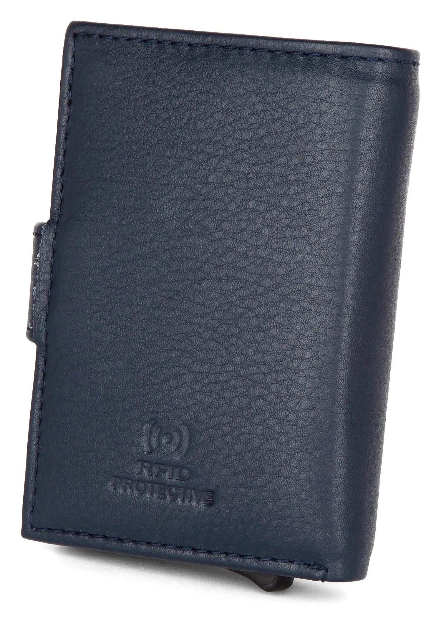 WildHorn® RFID Protected Unisex Genuine Leather Card Holder (Blue)