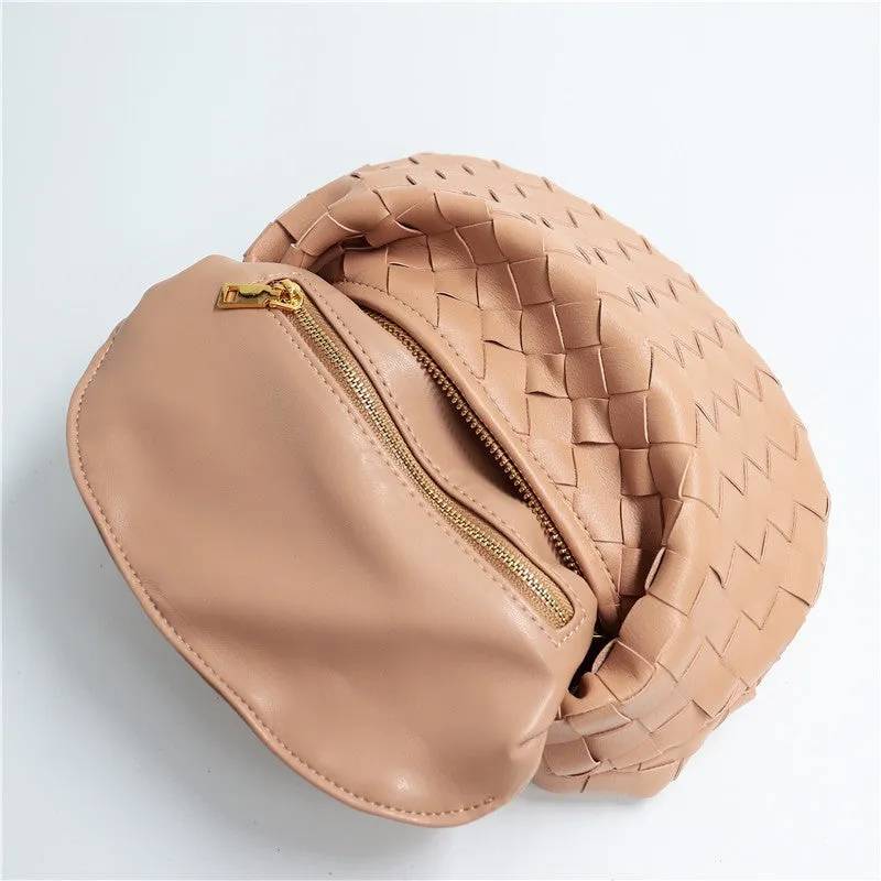 Womens Mini Woven Leather Knot Bags