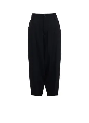 WOOL GABARDINE HEM FACING PANTS