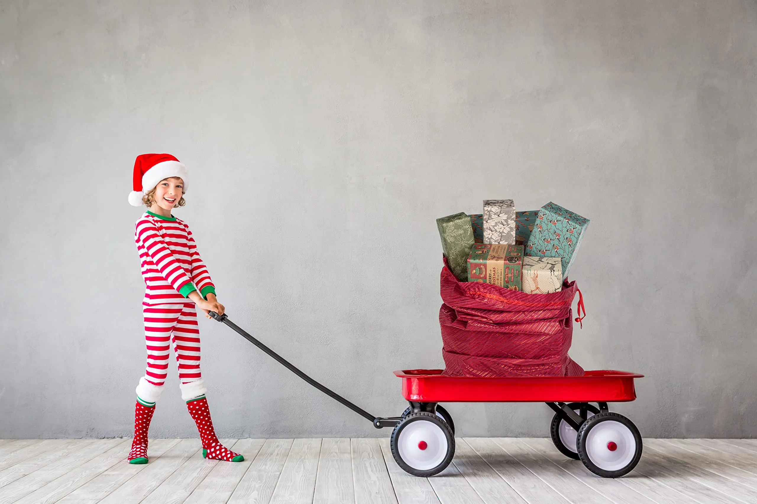 XXXL Jumbo Reusable Santa Bag or Giant Gift Bag for Oversized Presents, Festive Red 36 x 44 inches