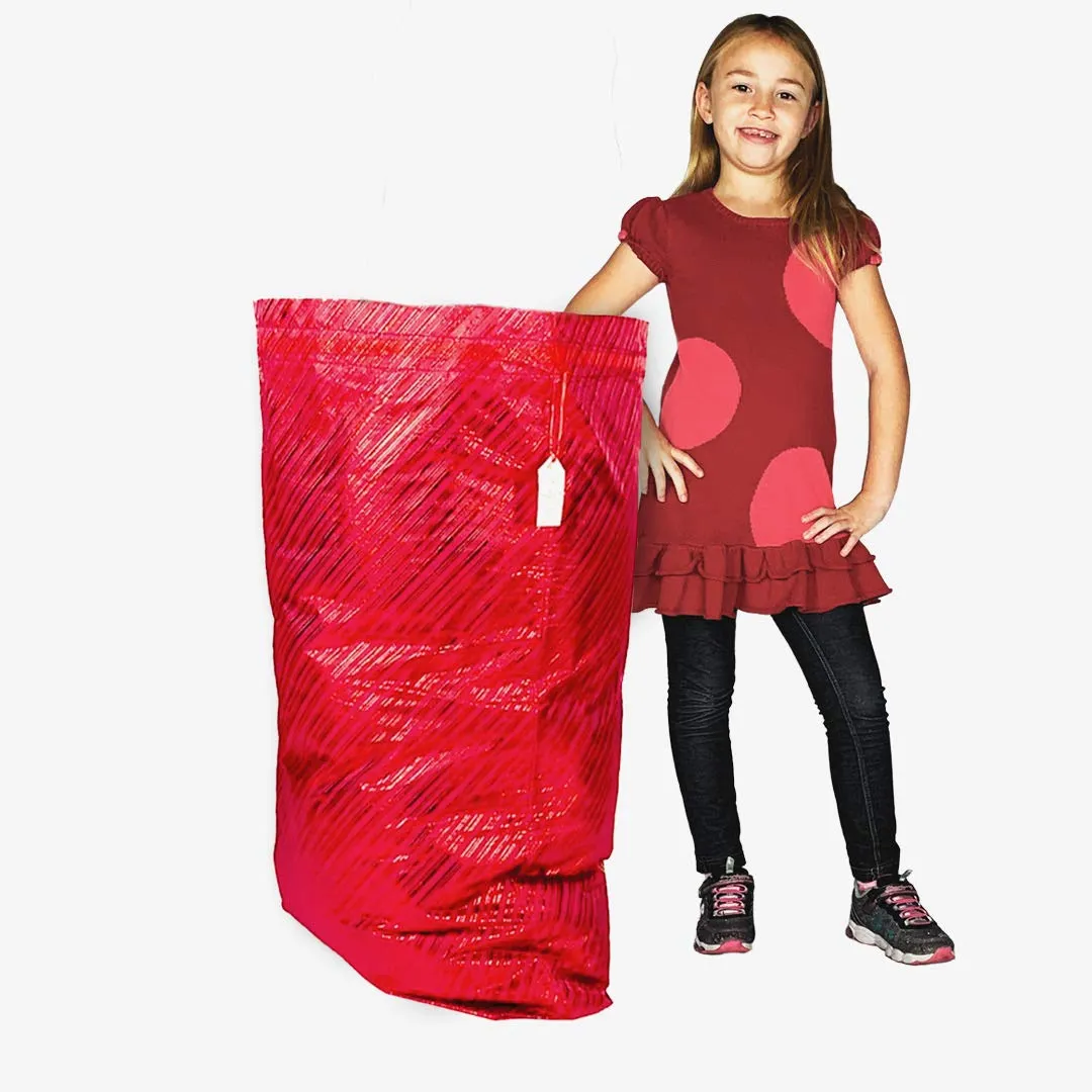 XXXL Jumbo Reusable Santa Bag or Giant Gift Bag for Oversized Presents, Festive Red 36 x 44 inches