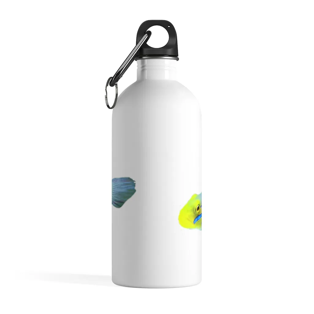 Yellow and White Fish Stainless Steel Water Bottle