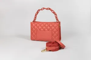 Zeneeba Chain Detailed Leather Handbag